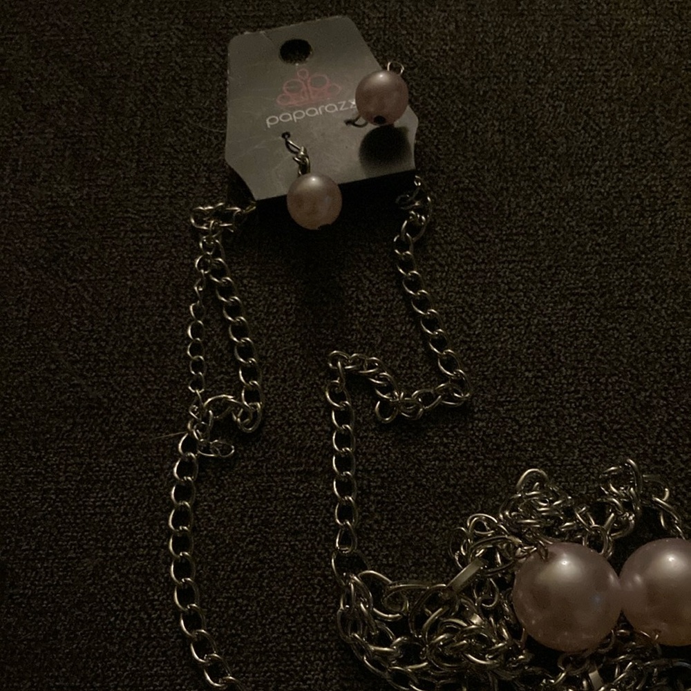 Paparazzi Silver and Pink Necklace with Elegant Design